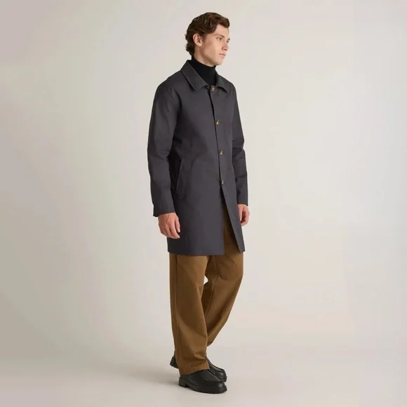 QUINCE • Black Comfort Stretch Trench Coat - Picture 5 of 8